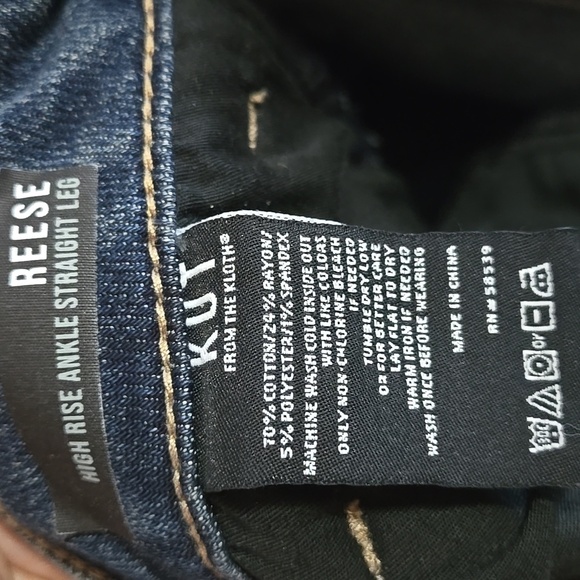 KUT FROM KLOTH Reese High Rise Ankle Straight Leg Rare Button Fly Jeans sz 16 - Picture 14 of 16